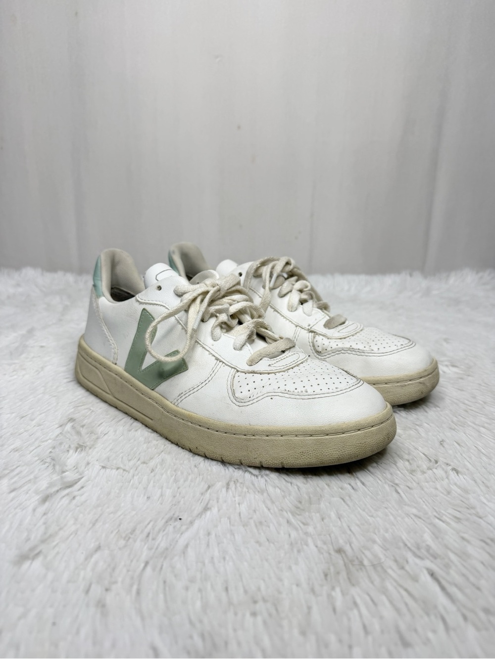 VEJA Campo Leather Extra White Matcha Green Sneakers Logo / 8 (39)